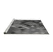 Sideview of Machine Washable Transitional Gunmetal Gray Rug, wshpat2275gry