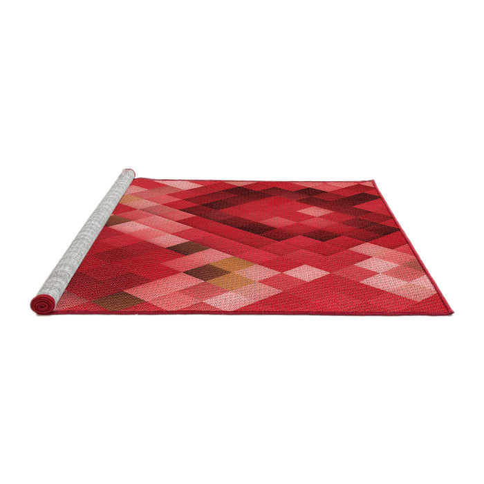 Sideview of Machine Washable Transitional Orange Rug, wshpat2275rd