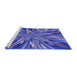 Sideview of Machine Washable Transitional Light Slate Blue Rug, wshpat2276blu