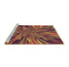 Sideview of Machine Washable Transitional Cinnamon Brown Rug, wshpat2276brn