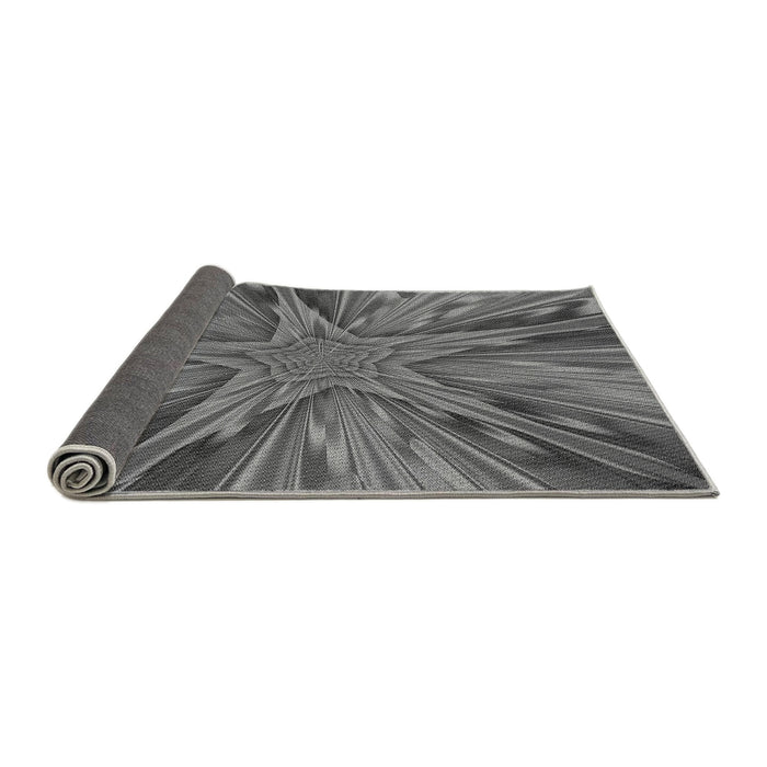 Thickness of Patterned Gunmetal Gray Rug, pat2276gry