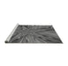 Sideview of Machine Washable Transitional Gunmetal Gray Rug, wshpat2276gry