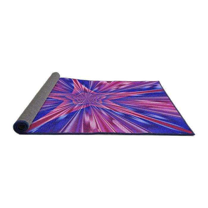Thickness of Patterned Purple Daffodil Purple Rug, pat2276pur