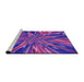 Sideview of Machine Washable Transitional Purple Daffodil Purple Rug, wshpat2276pur