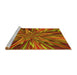 Sideview of Machine Washable Transitional Red Rug, wshpat2276yw