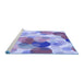 Sideview of Machine Washable Transitional Slate Blue Rug, wshpat2277blu