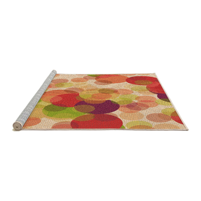 Sideview of Machine Washable Transitional Orange Rug, wshpat2277org