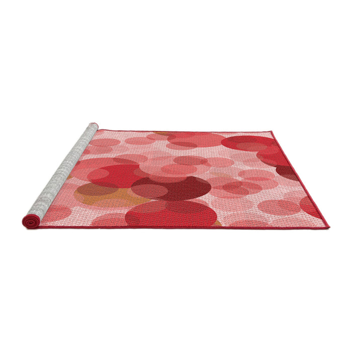 Sideview of Machine Washable Transitional Red Rug, wshpat2277rd