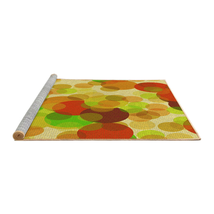 Sideview of Machine Washable Transitional Orange Red Orange Rug, wshpat2277yw