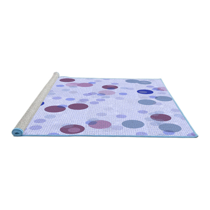 Sideview of Machine Washable Transitional Blue Rug, wshpat2278blu