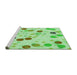 Sideview of Machine Washable Transitional Green Rug, wshpat2278grn