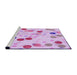 Sideview of Machine Washable Transitional Orchid Purple Rug, wshpat2278pur