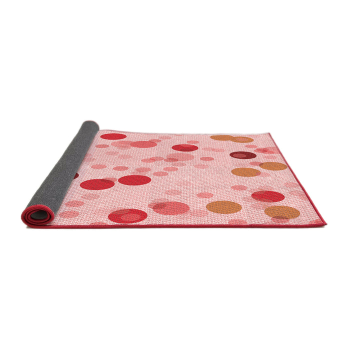 Thickness of Patterned Light Red Pink Rug, pat2278rd