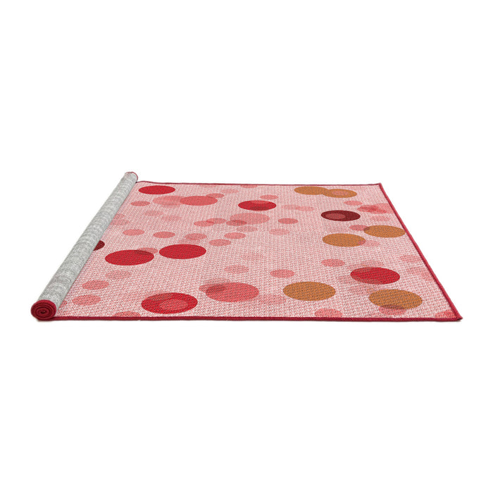 Sideview of Machine Washable Transitional Light Red Pink Rug, wshpat2278rd