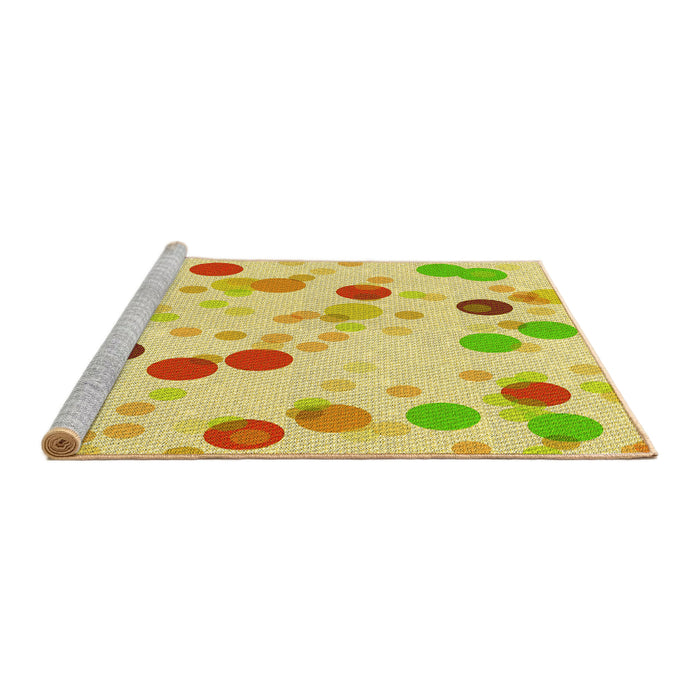 Sideview of Machine Washable Transitional Tea Green Rug, wshpat2278yw