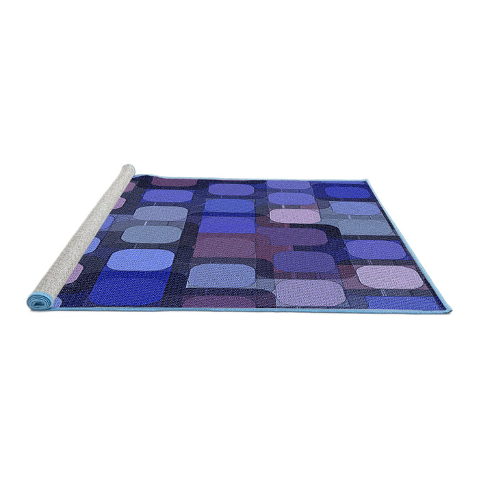 Sideview of Machine Washable Transitional Denim Dark Blue Rug, wshpat2279blu