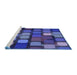 Sideview of Machine Washable Transitional Denim Dark Blue Rug, wshpat2279blu