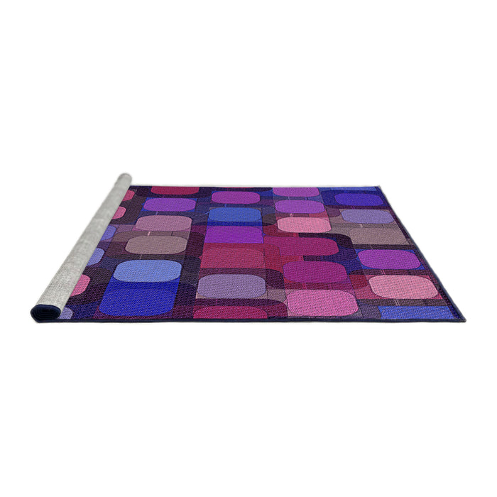 Sideview of Machine Washable Transitional Dark Magenta Purple Rug, wshpat2279pur