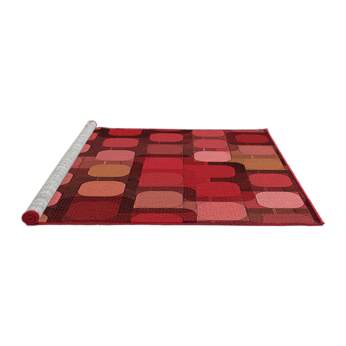 Sideview of Machine Washable Transitional Red Rug, wshpat2279rd