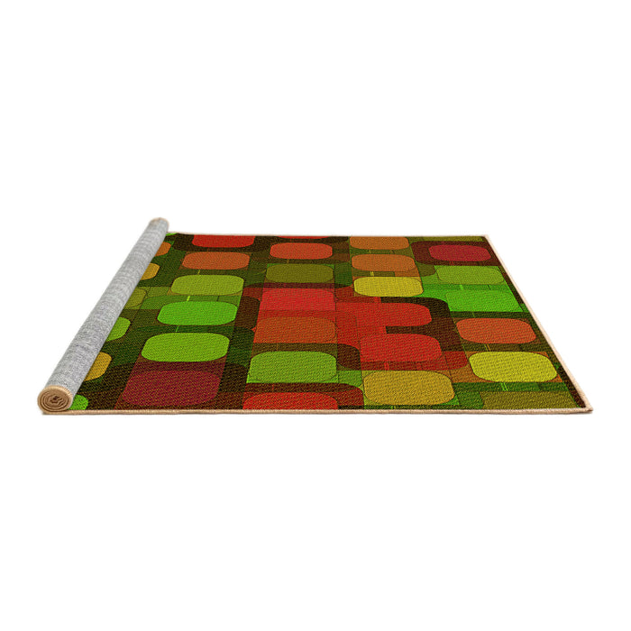 Sideview of Machine Washable Transitional Tomato Red Rug, wshpat2279yw