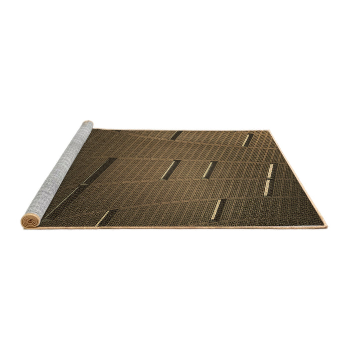 Sideview of Machine Washable Transitional Chocolate Brown Rug, wshpat228brn