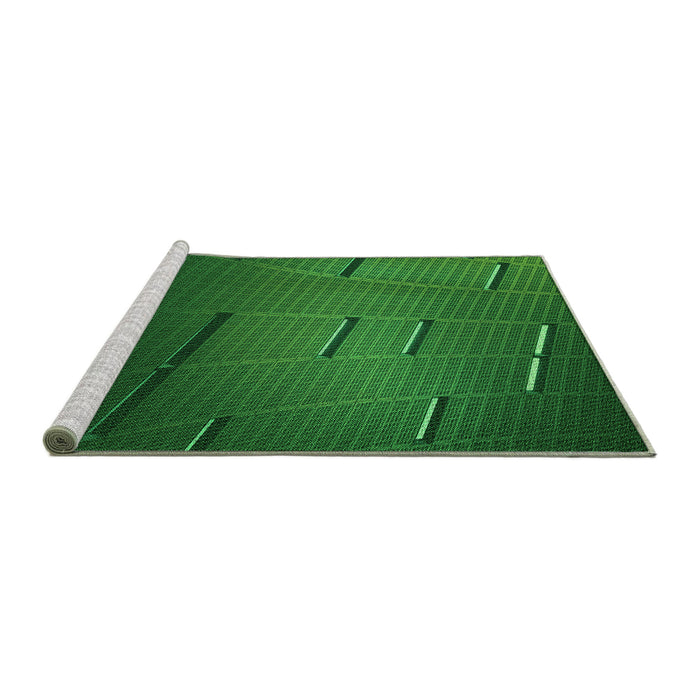 Sideview of Machine Washable Transitional Deep Emerald Green Rug, wshpat228grn