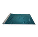 Sideview of Machine Washable Transitional Dark Turquoise Green Rug, wshpat228lblu