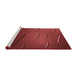 Sideview of Machine Washable Transitional Cranberry Red Rug, wshpat228rd