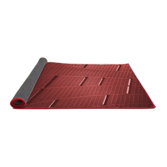 Thickness of Patterned Cranberry Red Rug, pat228rd