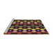 Sideview of Machine Washable Transitional Cinnamon Brown Rug, wshpat2280brn