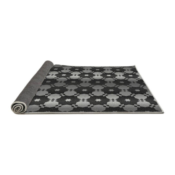 Thickness of Patterned Charcoal Black Rug, pat2280gry