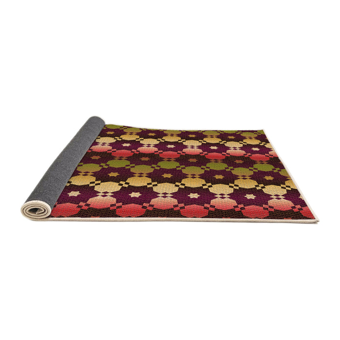 Thickness of Patterned Deep Red Rug, pat2280org