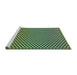 Sideview of Machine Washable Transitional Green Rug, wshpat2283grn