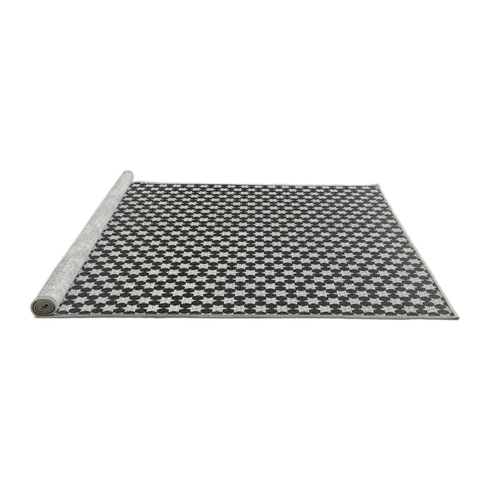 Sideview of Machine Washable Transitional Silver Gray Rug, wshpat2283gry
