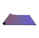 Thickness of Patterned Bright Purple Rug, pat2283pur