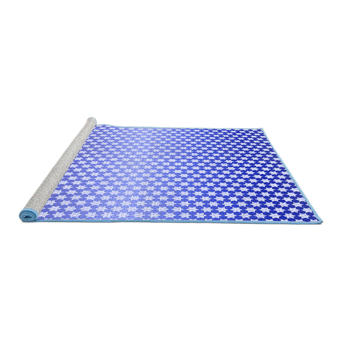 Sideview of Machine Washable Transitional Blue Rug, wshpat2284blu
