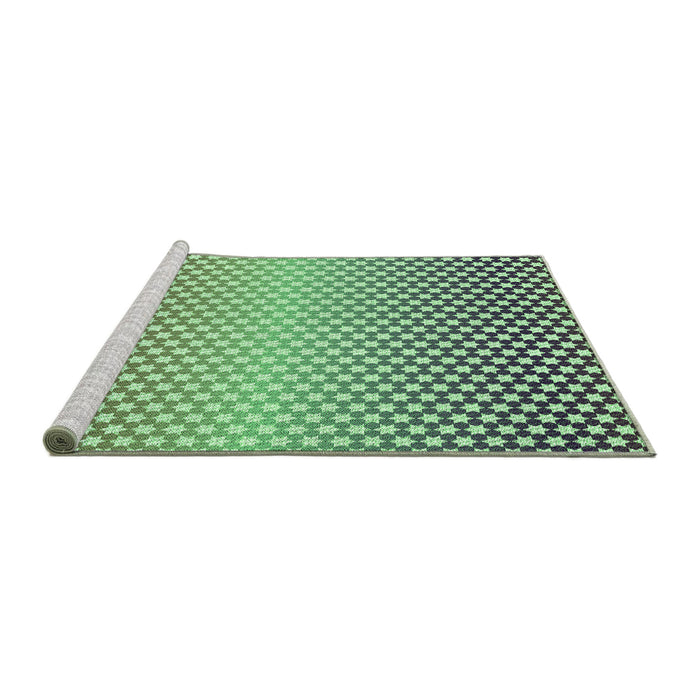 Sideview of Machine Washable Transitional Light Green Rug, wshpat2284grn