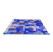 Sideview of Machine Washable Transitional Sky Blue Rug, wshpat2285blu