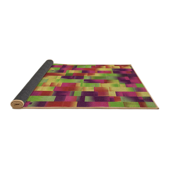 Thickness of Patterned Crimson Red Rug, pat2285brn