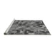 Sideview of Machine Washable Transitional Grey Gray Rug, wshpat2285gry