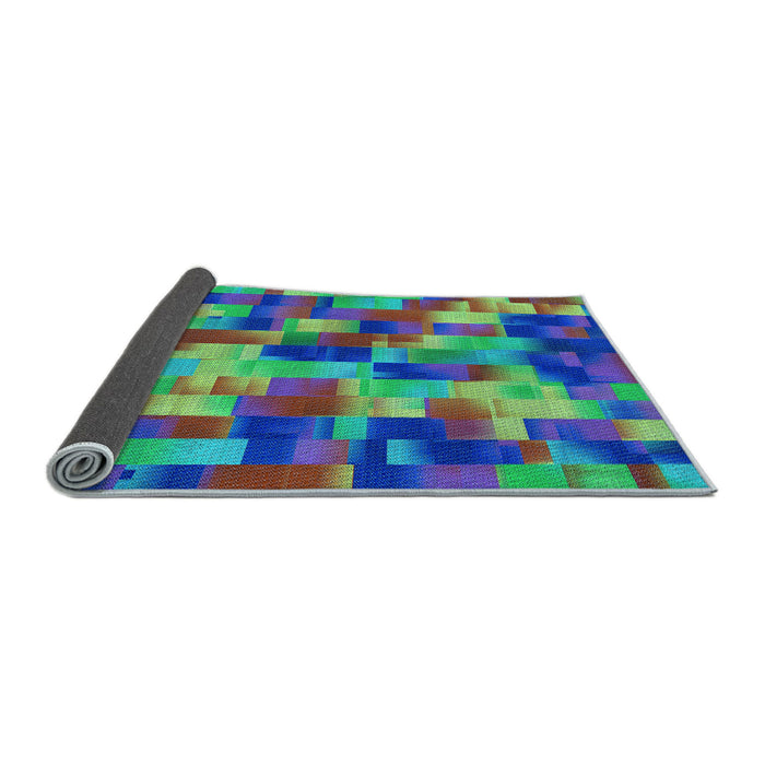 Thickness of Patterned Deep Periwinkle Purple Rug, pat2285lblu
