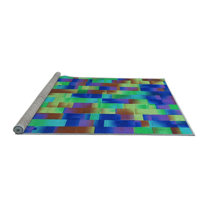 Sideview of Machine Washable Transitional Deep Periwinkle Purple Rug, wshpat2285lblu