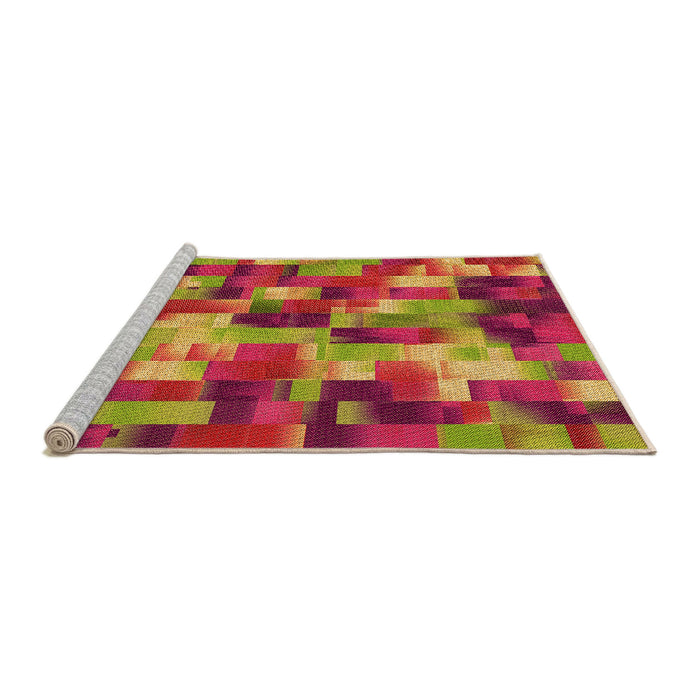 Sideview of Machine Washable Transitional Crimson Red Rug, wshpat2285org