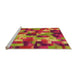 Sideview of Machine Washable Transitional Crimson Red Rug, wshpat2285org