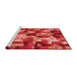 Sideview of Machine Washable Transitional Red Rug, wshpat2285rd