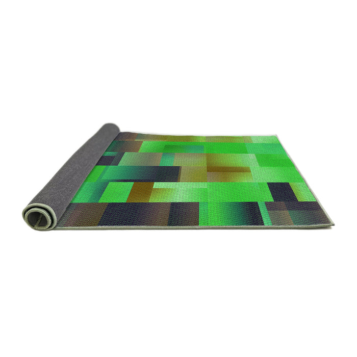 Thickness of Patterned Neon Green Rug, pat2286grn