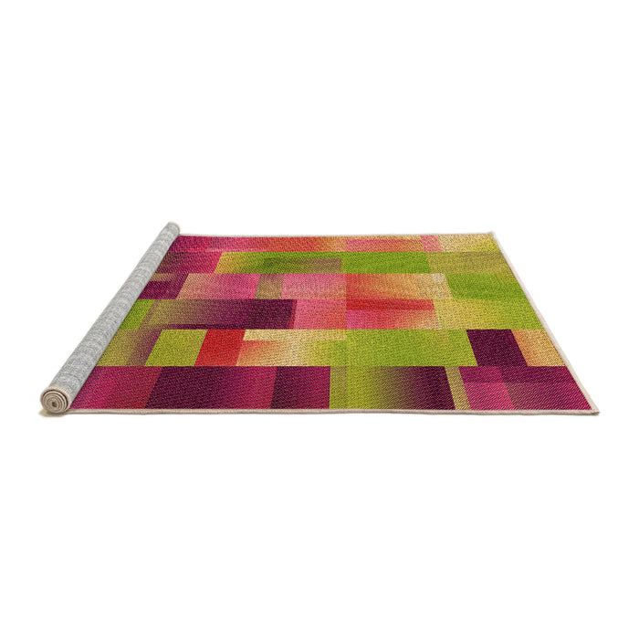 Sideview of Machine Washable Transitional Crimson Red Rug, wshpat2286org