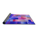 Thickness of Patterned Blue Violet Purple Rug, pat2286pur