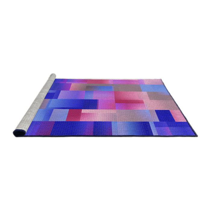 Sideview of Machine Washable Transitional Blue Violet Purple Rug, wshpat2286pur