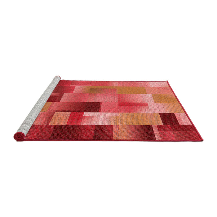 Sideview of Machine Washable Transitional Red Rug, wshpat2286rd